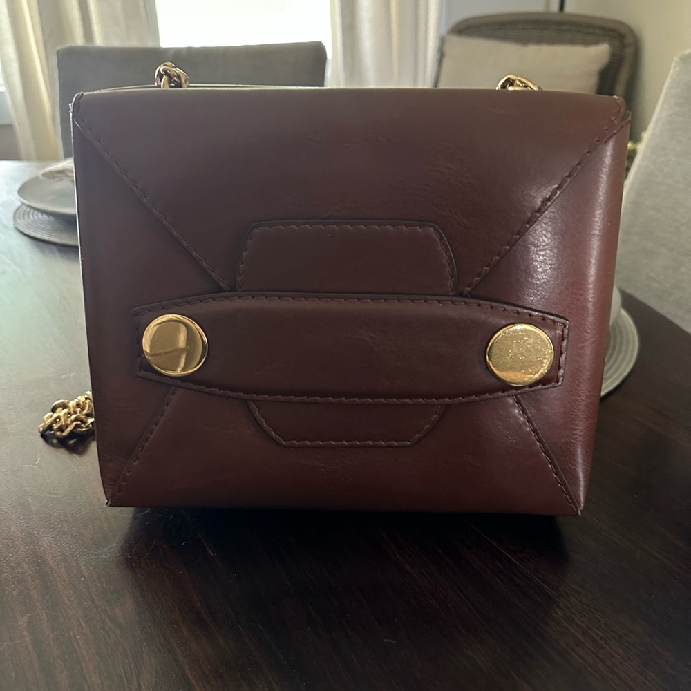 Stella McCartney Brown Crossbody Bag with Gold Accents